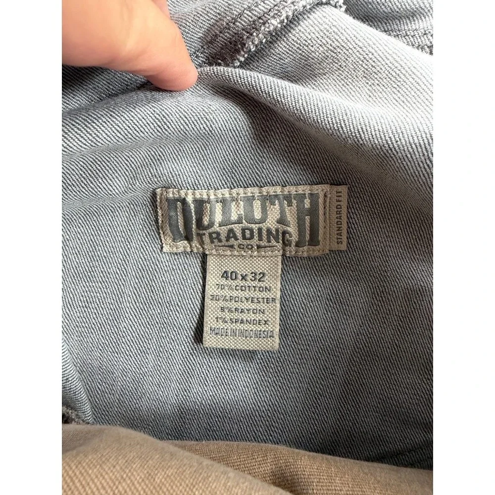 Duluth Trading Co Ballroom Double Flex Jeans Mens 40x31 Gray Straight Leg